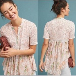 Anthropologie Akemi + Kin Veria Crinkle Rayon Blend Top